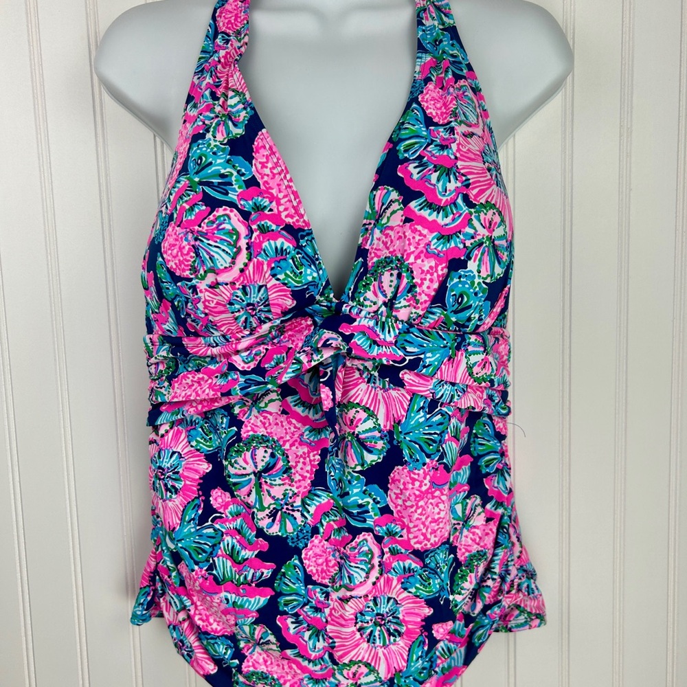 Lilly Pulitzer Pink and Blue Floral Swimsuit